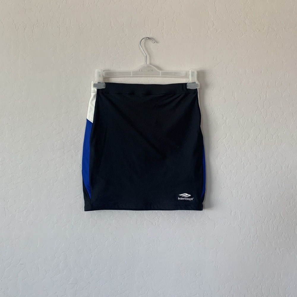 $850 Balenciaga Logo Sport Track Skirt